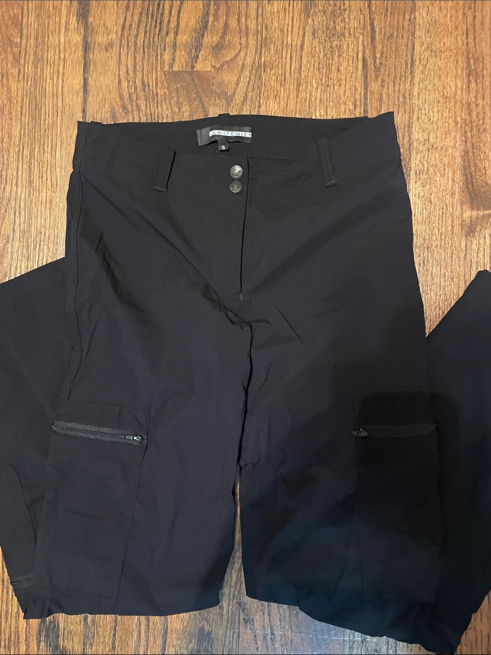 Anatomie Black Cargo Pants with Zip Thigh Pockets
